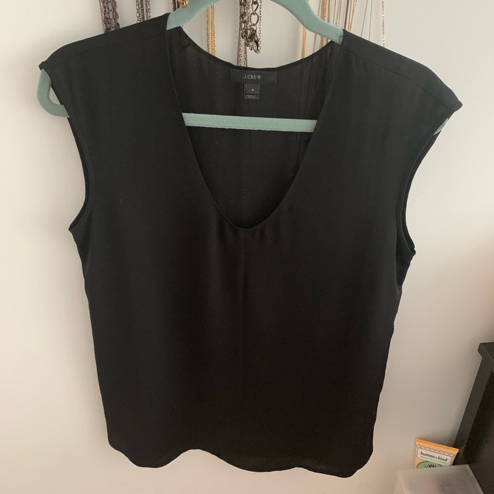 J. Crew - Black Sheer Top